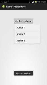 Popup menu android