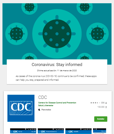 informacion sobre el coronavirus en google play
