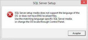 Solución: SQL Server setup media does not support the language of the ...